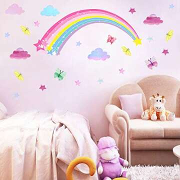 Easu Rainbow Wall Decal for Kids Room Decor