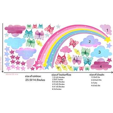 Easu Rainbow Wall Decal for Kids Room Decor