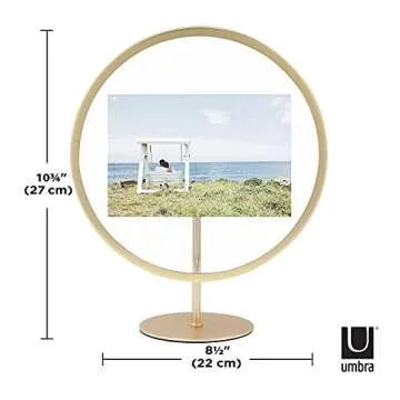 Umbra Infinity Picture Frame, Floating Photo Display for Desk or Wall, 4X6, MAT BRAS