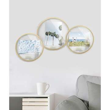 Umbra Infinity Picture Frame, Floating Photo Display for Desk or Wall, 4X6, MAT BRAS