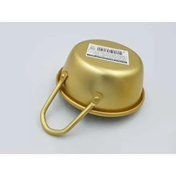 Abkitchen Korean Traditional Wine Bowls Korean Raw Rice Wine Hiking Soup Dish 4.7 inches 3 pcs Aluminum Yellow Made in Korea