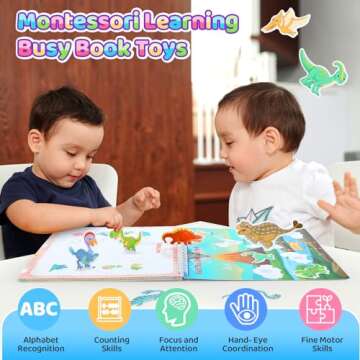 Love&Mini Montessori Toy Busy Book for Toddler - Preschool Learning Activitie Book 32 Themes for 3+ Years Old Girls Boys Birthday Gift Autism Sensory Busy Book for Kids