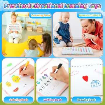 Love&Mini Montessori Toy Busy Book for Toddler - Preschool Learning Activitie Book 32 Themes for 3+ Years Old Girls Boys Birthday Gift Autism Sensory Busy Book for Kids