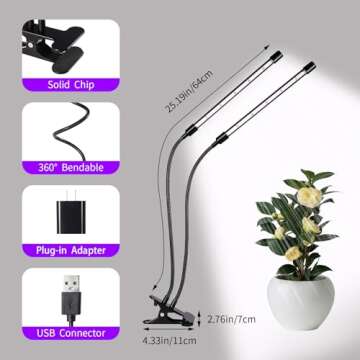 RWNTAO Full Spectrum LED Grow Lights for Indoor Plants