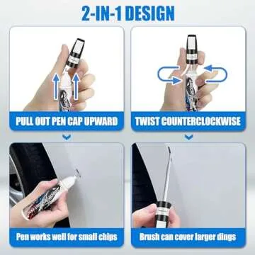 Touch Up Paint for Cars, White Car Paint Touch Up, Car Paint Scratch Repair, Auto Paint Repair Pen, Professional Seamless Coverage, Color Accurate, Long lasting Adhension, Fast Drying