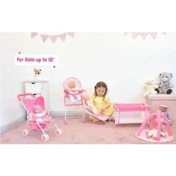 KOOKAMUNGA Kids Baby Doll Stroller Set for Ages 3+