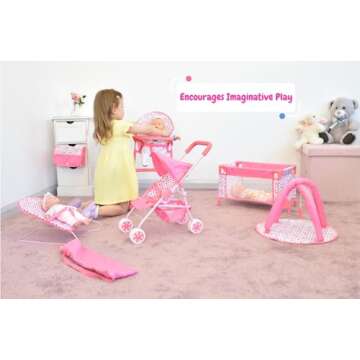 KOOKAMUNGA Kids Baby Doll Stroller Set for Ages 3+