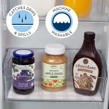 S&T INC. Refrigerator Liners, Shelf Liner for Kitchen, Non Adhesive Refrigerator Liners for Shelves, Washable and Absorbent Refrigerator Shelf Liners, 12 Inch x 24 Inch, Plaid, 5 Pack