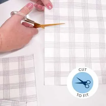 S&T INC. Refrigerator Liners, Shelf Liner for Kitchen, Non Adhesive Refrigerator Liners for Shelves, Washable and Absorbent Refrigerator Shelf Liners, 12 Inch x 24 Inch, Plaid, 5 Pack