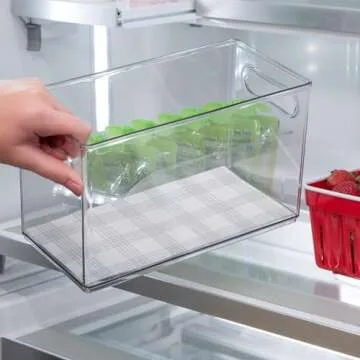 S&T INC. Refrigerator Liners, Shelf Liner for Kitchen, Non Adhesive Refrigerator Liners for Shelves, Washable and Absorbent Refrigerator Shelf Liners, 12 Inch x 24 Inch, Plaid, 5 Pack