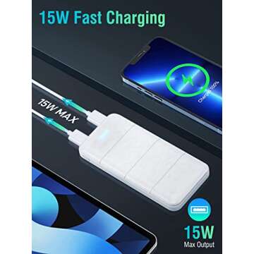 UYAYOHU Portable-Charger-Power-Bank - 16000mAh Battery Pack PD 30W Fast Charger Built-in Type-C and iOS Cables for iPhone, Samsung Galaxy, and Most Electronic Devices for Magnetic Power Bank