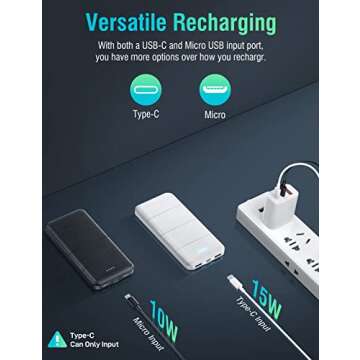 UYAYOHU Portable-Charger-Power-Bank - 16000mAh Battery Pack PD 30W Fast Charger Built-in Type-C and iOS Cables for iPhone, Samsung Galaxy, and Most Electronic Devices for Magnetic Power Bank