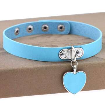 AKOAK Light Blue Choker Necklace for Punk Fashion Lovers