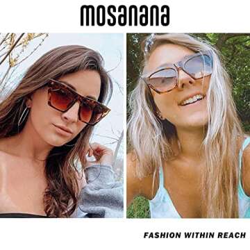 mosanana Women's Retro Tortoise Shell Sunglasses with UV Protection, Stylish and Comfortable