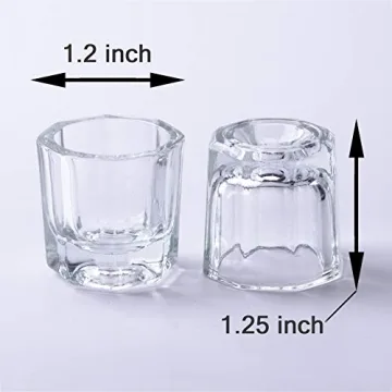 Bulex 2 Pack Glass Dappen Dish for Nail Art