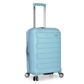 Traveler's Choice Pagosa Indestructible Hardshell Expandable Spinner Luggage, Baby Blue, 2-Piece Set (22/26)