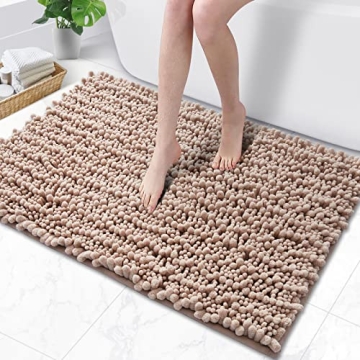 Absorbent Soft Bathroom Rug Non-Slip Chenille Mat 24 x 17