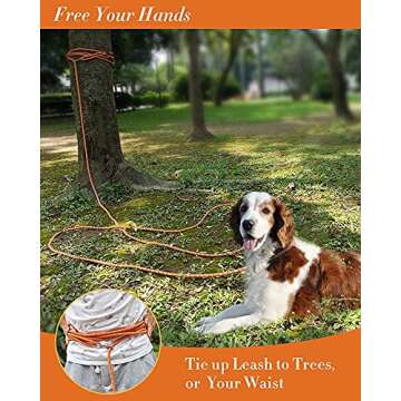 Long Dog Leash for Dog Training 10FT/16FT/30FT/50FT/100FT, Reflective Threads Check Cord Dog Leash, Heavy Duty Dog Lead for Large Medium Small Dogs Outside Walking, Playing, Camping, or Yard