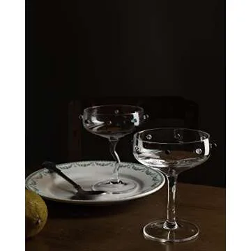 UBENKAKU Margarita Glasses 7.7oz set of 1, for Wine Glasses, Cocktail Glasses, Martini Glasses, Champagne Glass, Dessert Bowl, Ice Cream Bowl (White&Black)