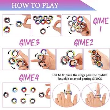 9Pcs Magnetic Rings Fidget Toy Set, ADHD Anxiety Magnetic Fidget Toys Adults Fidget Spinner Rings for Relief, Gifts for 8+ Year Old Teen Boy Girl