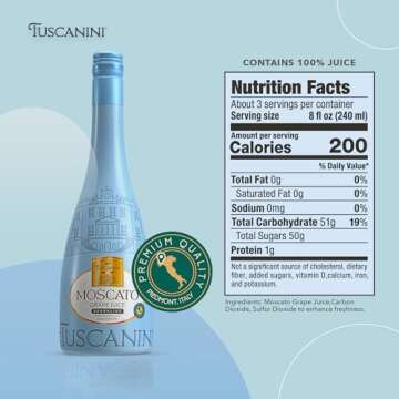 Tuscanini Sparkling Moscato Grape Juice - Non Alcoholic Elegance
