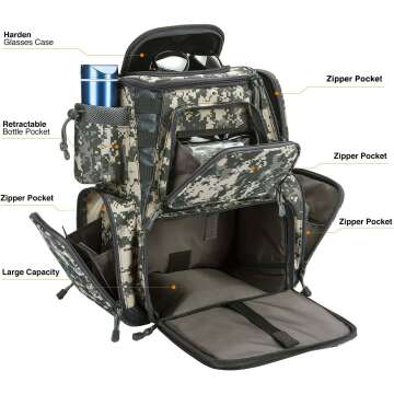 Piscifun Fishing Tackle Backpack: Waterproof & Spacious