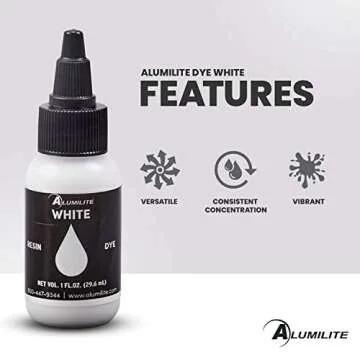 Alumilite Liquid Color Dye Tint for Resin Casing, White, Highly Concentrated for Epoxy Coating, and Urethane, Ideal for Coloring Clear, Translucent, Opaque Art and Craft Projects - 1 Oz