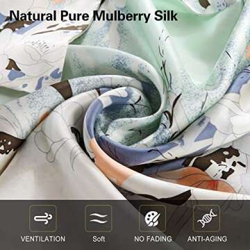 ZIMASILK 100% Natural Silk Pillowcase for Hair and Skin Health, with Hidden Zipper,Both Side Silk,Floral Print, 1pc (Queen 20''x30'', pattern7)