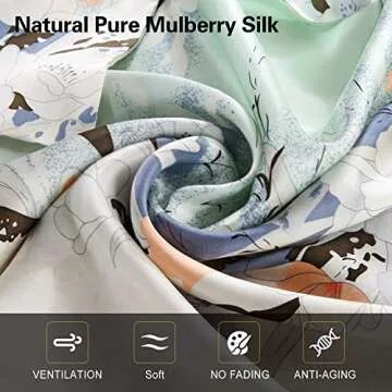 ZIMASILK 100% Natural Silk Pillowcase for Hair and Skin Health, with Hidden Zipper,Both Side Silk,Floral Print, 1pc (Queen 20''x30'', pattern7)