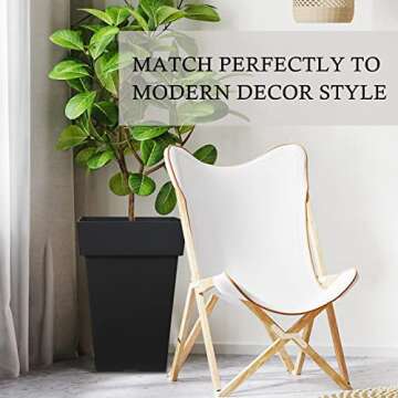 kubvici 20 Inch Tall Planters for Outdoor Plants Indoor Plants, Set of 2 Large Plastic Plant Pots Flower Pot Outdoor Planter for Front Porch Garden Balcony Deck Back Yard with Drainage