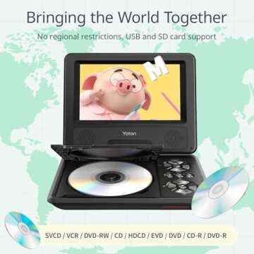 YOTON 9.5" Portable DVD Player - Perfect for Travel