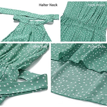 Stylish PRETTYGARDEN Halter Neck Floral Maxi Dress