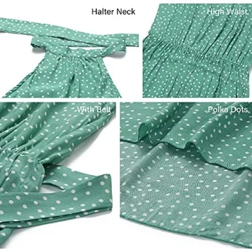 Stylish PRETTYGARDEN Halter Neck Floral Maxi Dress