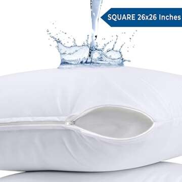 Utopia Bedding Waterproof Throw Pillow Protectors (No Pillow Inserts) with Zipper European (2 Pack, ...