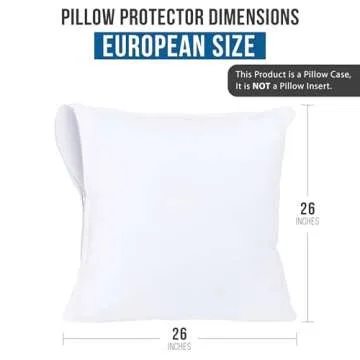 Utopia Bedding Waterproof Throw Pillow Protectors (No Pillow Inserts) with Zipper European (2 Pack, White), Bed Bug Proof Outdoor Bed Couch Decorative Pillow Encasement Covers