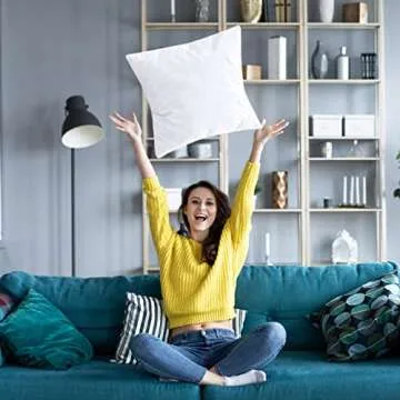 Utopia Bedding Waterproof Throw Pillow Protectors (No Pillow Inserts) with Zipper European (2 Pack, White), Bed Bug Proof Outdoor Bed Couch Decorative Pillow Encasement Covers