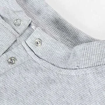 GEMBERA Womens Long Sleeves Button Down Sexy V Neck Ribbed Bodycon Bodysuit Top Grey S