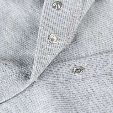 GEMBERA Womens Long Sleeves Button Down Sexy V Neck Ribbed Bodycon Bodysuit Top Grey S