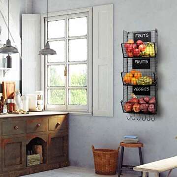 Granrosi Wall Hanging Fruit Baskets - Stylish Kitchen Storage