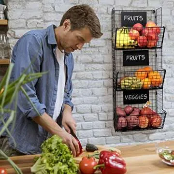 Granrosi Wall Hanging Fruit Baskets - Stylish Kitchen Storage