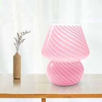 Sinyzope Mushroom Table lamp striple Pink