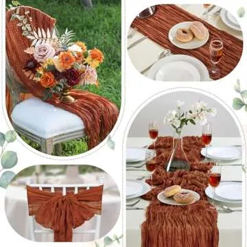 Terracotta Cheesecloth Table Runners 12 Pack for All Events