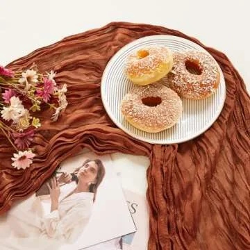 Terracotta Cheesecloth Table Runners 12 Pack for All Events