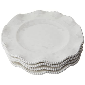 Certified International Perlette Cream Melamine Dinner Plates