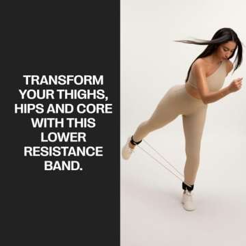 Pvolve Light Ankle Workout Bands - Home Gym Fitness Equipment to Exercise The Lower Body and Sculpt & Tone Legs, Glutes, and Core, Peach