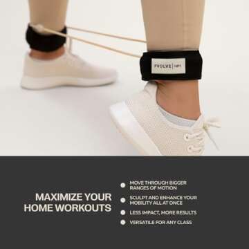 Pvolve Light Ankle Workout Bands - Home Gym Fitness Equipment to Exercise The Lower Body and Sculpt & Tone Legs, Glutes, and Core, Peach