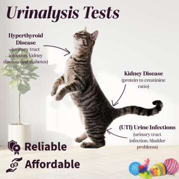 One Step Pet Urine Testing Strips, 50 x Urinalysis Parameter Tests for Dogs, Cats, Vets, Accurate Testing for Veterinarians, Detects UTI, Diabetes, Bladder, Kidney, Liver, SG, pH, Glucose