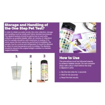 One Step Pet Urine Testing Strips, 50 x Urinalysis Parameter Tests for Dogs, Cats, Vets, Accurate Testing for Veterinarians, Detects UTI, Diabetes, Bladder, Kidney, Liver, SG, pH, Glucose