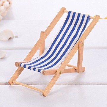 KODORIA 3pcs 1:12 Miniature Wooden Beach Chairs