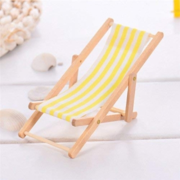 KODORIA 3pcs 1:12 Miniature Wooden Beach Chairs